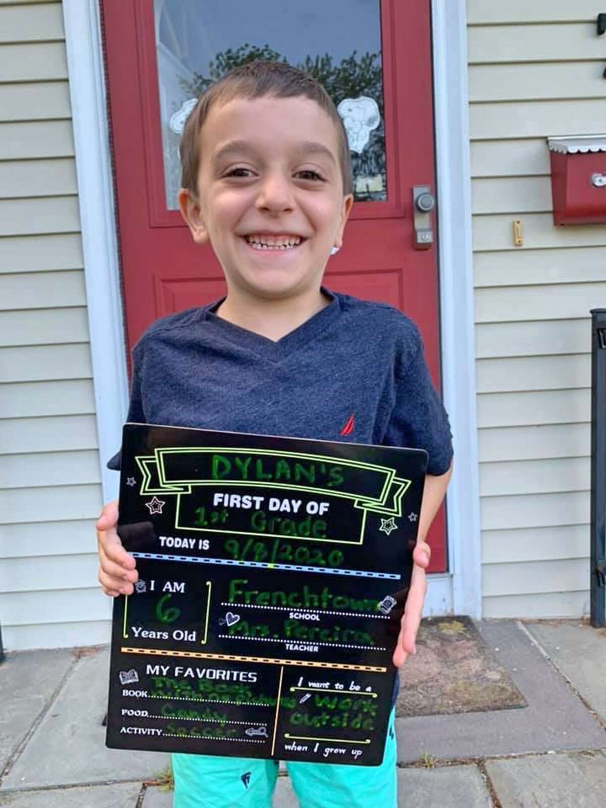 Parents' first day of school photos from around Trumbull on Sept. 8, 2020.