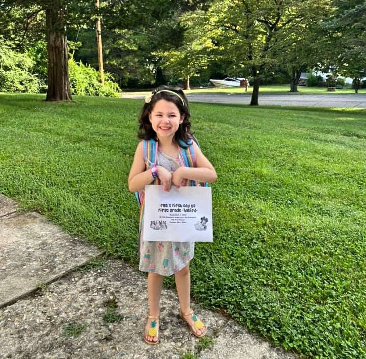 Parents' first day of school photos from around Trumbull on Sept. 8, 2020.