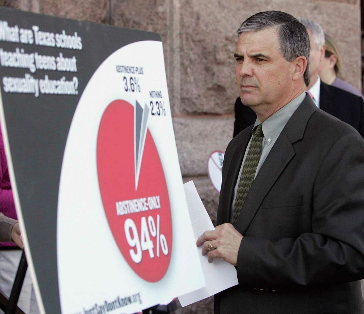 David Wiley, professor of health education at Texas State University-San Marcos, pauses before speaking at a Texas Freedom Network news conference outside the Capitol Tuesday, Feb. 24, 2009, in Austin, Texas. He presented research that shows Texas is failing families and teens when it comes to sex education. The Texas Freedom Network is a watchdog group that focuses on public education, religious freedom and individual liberties. (AP Photo/Harry Cabluck)