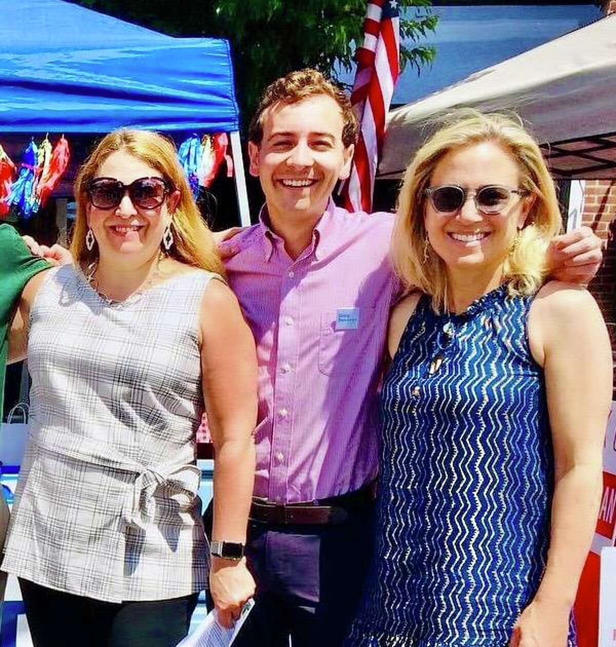 Democrats seeking new terms representing New Canaan in the state legislature will appear at both a meet and greet outside Town Hall and on a virtual barbecue between 3 and 5 p.m. Sunday, Sept. 13. From left are: State Rep. Lucy Dathan (142nd District: Norwalk and New Canaan), state Sen. Will Haskell (26th District: New Canaan, Bethel, Redding, Ridgefield, Weston, Wesport and Wilton) and state Sen. Alex Kasser (36th District: Greenwich, New Canaan and Stamford) who will all be outside Town Hall, 77 Main St. Masks are required. There is no charge to attend.