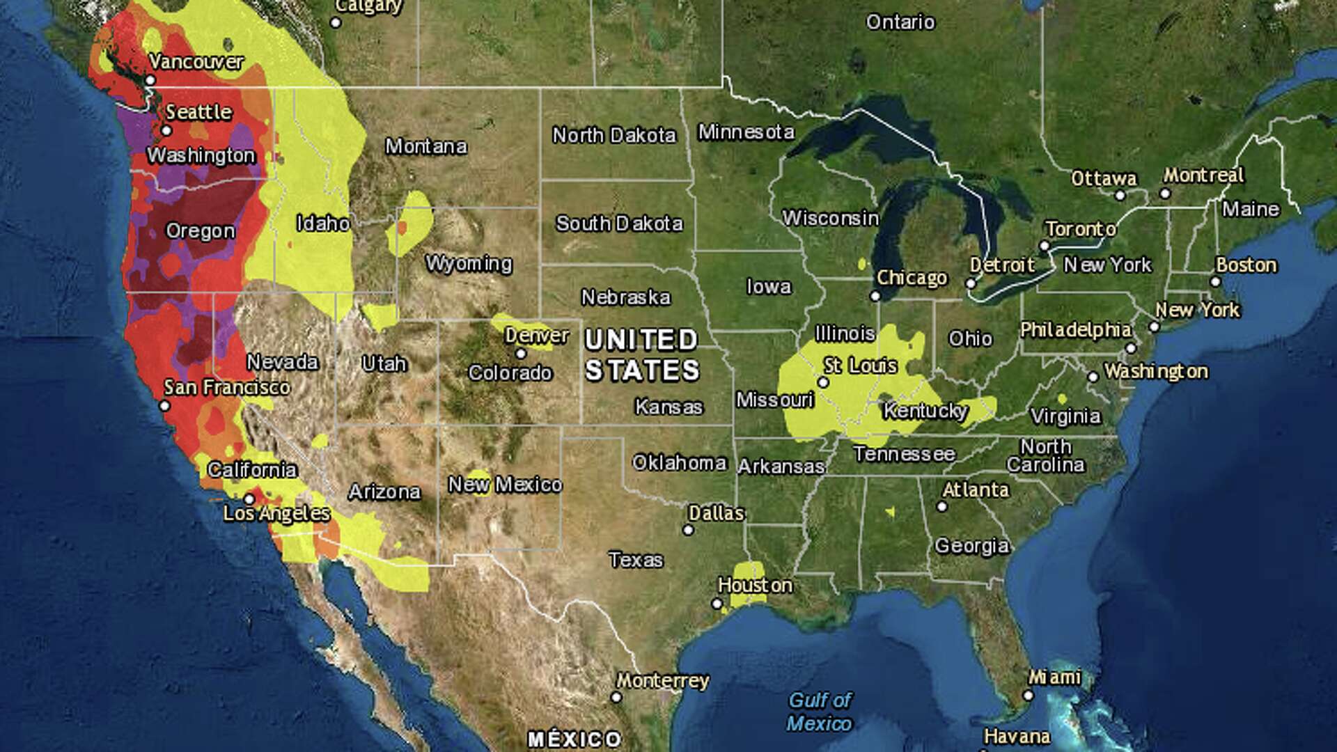 Poor air quality brought on by wildfires stretches from Vancouver to Tijuana