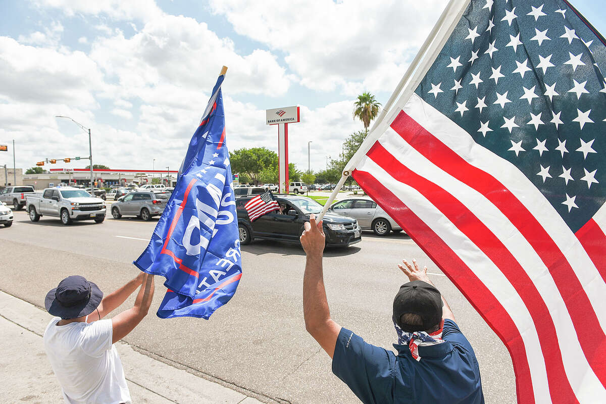 Supporters of President Donald J. Trump from Laredo and surrounding areas make their way down Del Mar Blvd, Saturday, Sep. 12, 2020, during Laredo's Trump Train event.