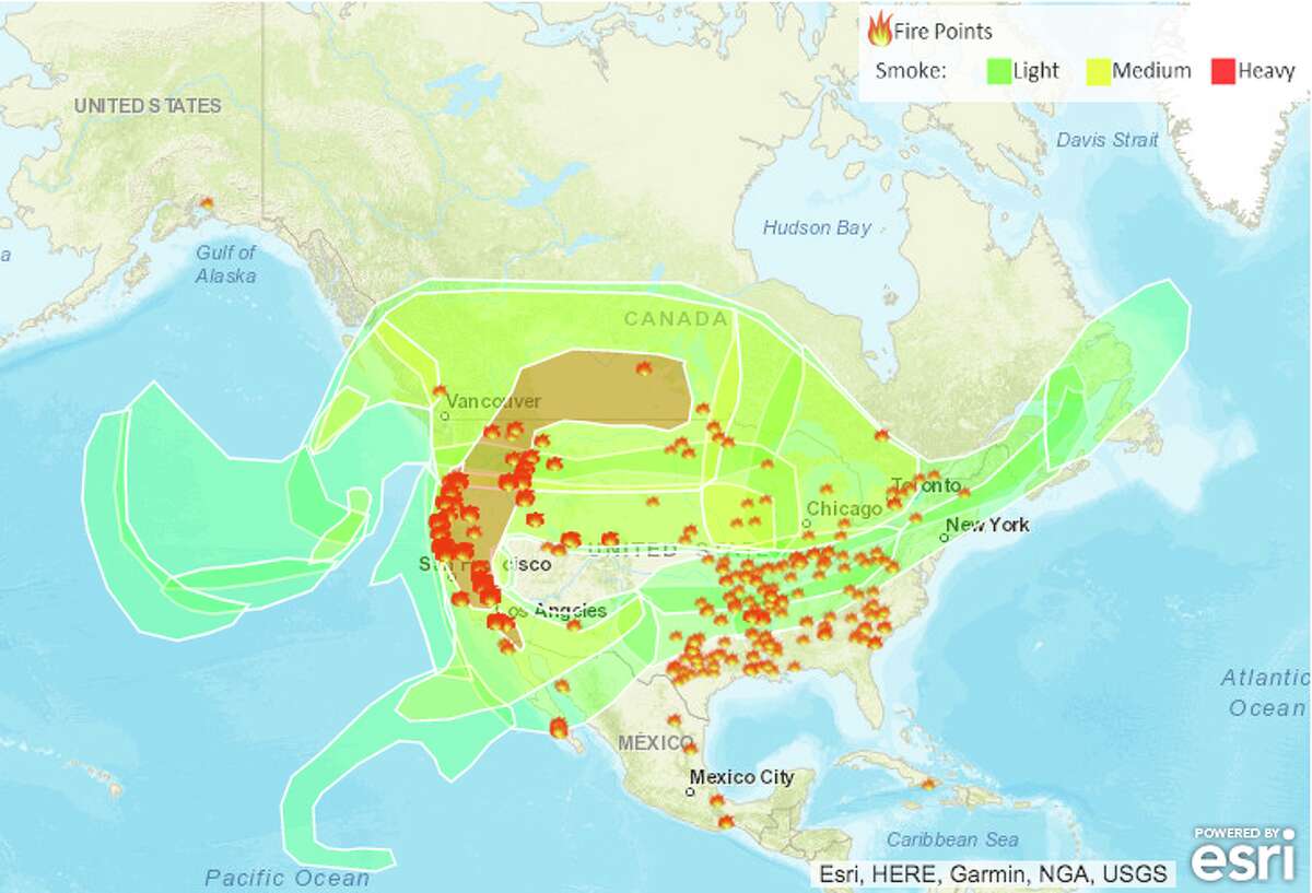 Smoke from West Coast wildfires turns East Coast skies hazy