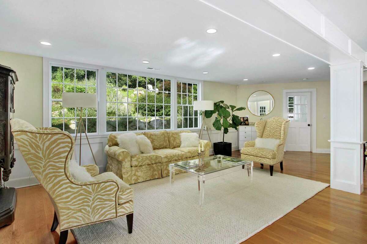The formal living room is large enough to accommodate a grand piano in addition to the sitting area. Back in the main house, the master suite has a cathedral ceiling with a ceiling fan, a sitting area, and two walk-in closets. All of the bedrooms are quite large and enjoy large windows that flood them with natural light. Other features on the second floor are the game or play room and the gym. For more information or to make an appointment to see the house contact Joni Usdan and Gail Lilley Zawacki of Coldwell Banker Residential Brokerage; Usdan at 203-216-7654 or joni@jonihomes.com, and Zawacki at 203-856-9949 or Gail.Zawacki@coldwellbankermoves.com.