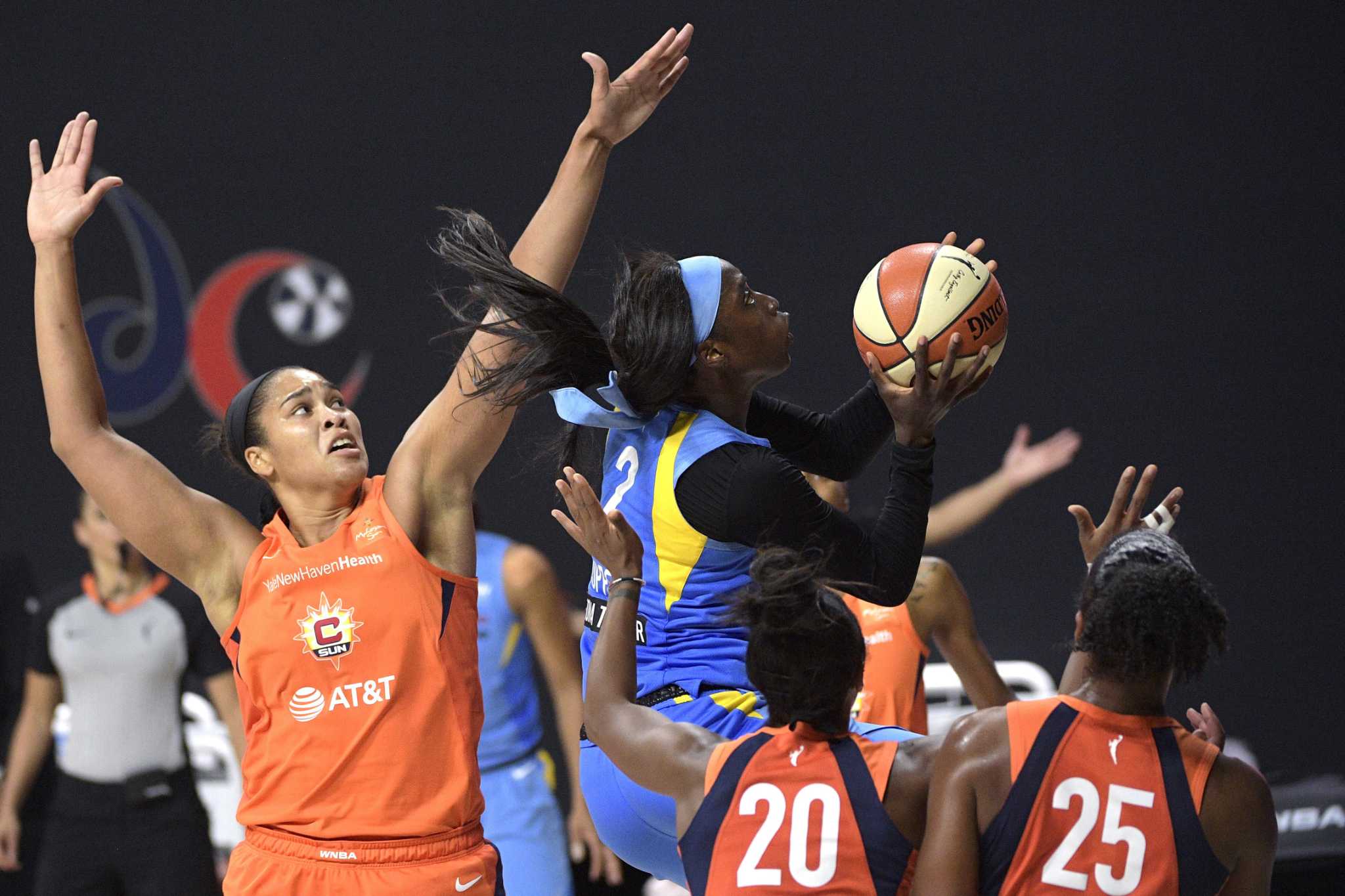 Azura Stevens of the Los Angeles Sparks walks on to the court during  News Photo - Getty Images