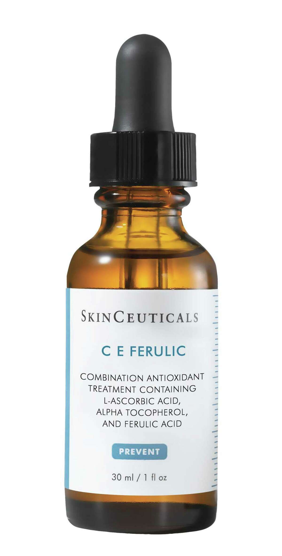 SkinCeuticals C E Ferulic: Intense vitamin C-stoked serum combats discolored and aging skin by attacking free radical damage generated by UV and HEV light; $166 at skinceuticals.com, dermstore.com and clinical spas such as Village Dermatology, 7575 San Felipe.