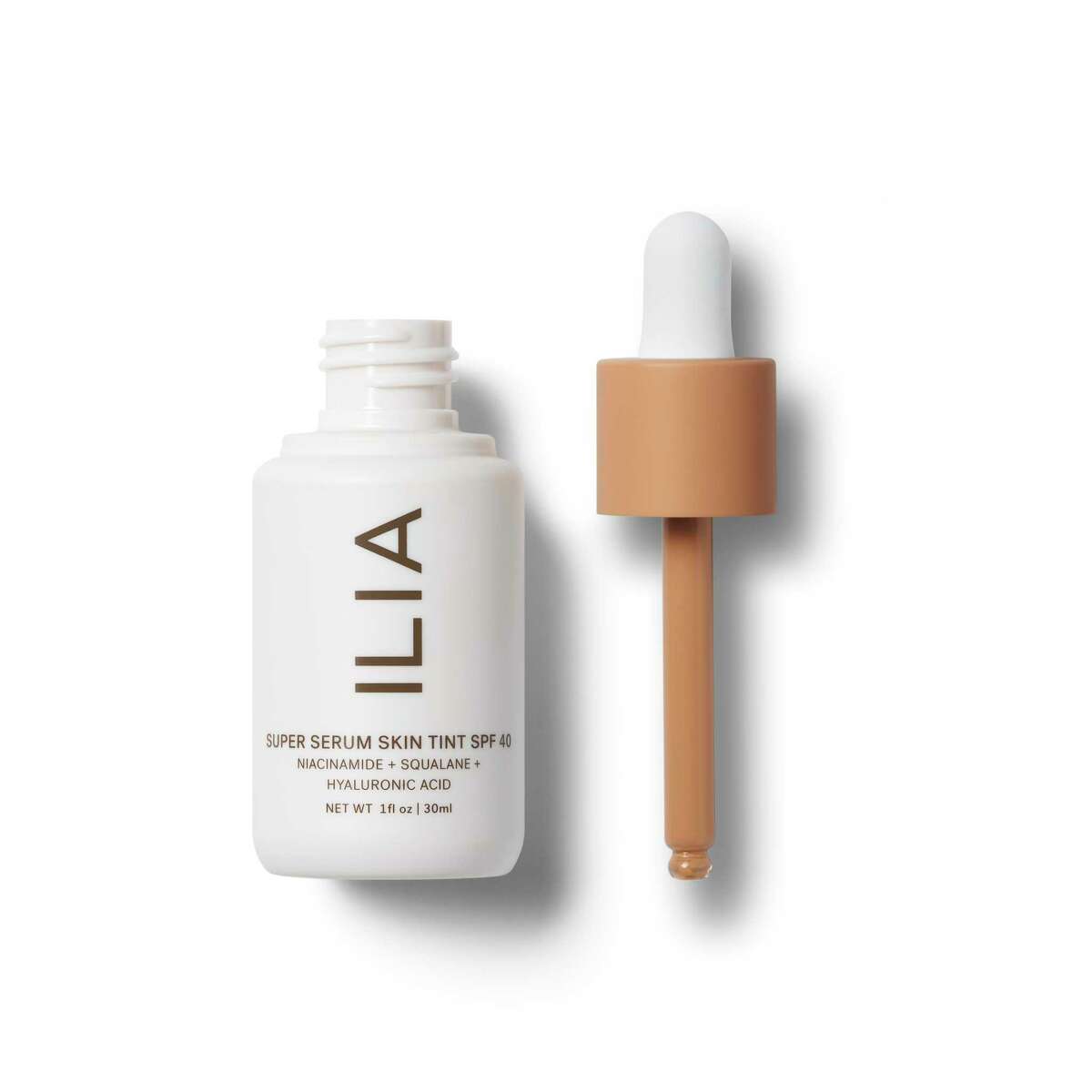 Ilia Super Serum Skin Tint SPF 40: With 18 shades, this weightless SPF serum employs hyaluronic acids to soften, moisturize and protect skin from UVA, UVB and blue light; $46 at iliabeauty.com, Sephora and Kuhl-Linscomb.