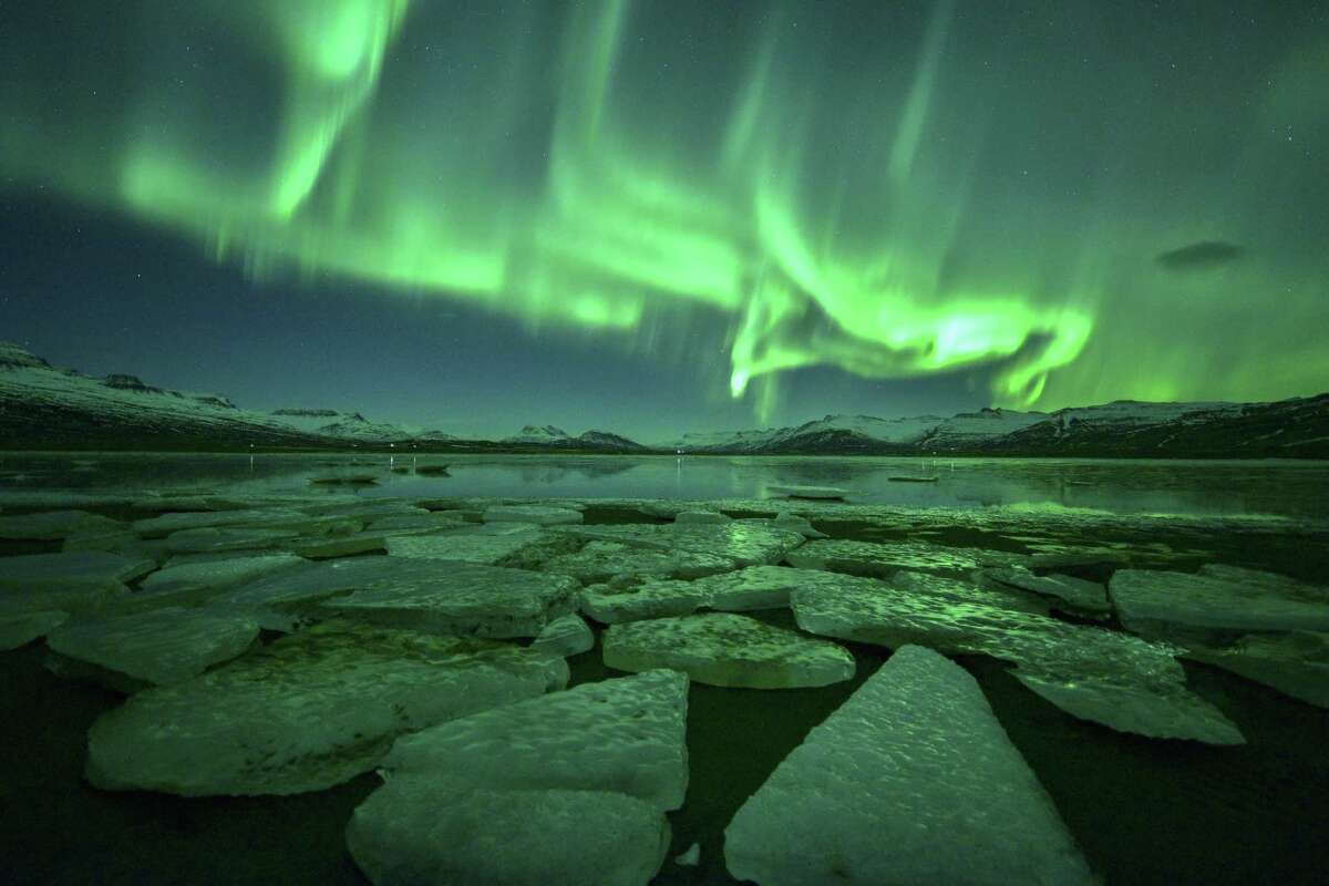 This otherworldly glow is created by the Northern Lights.