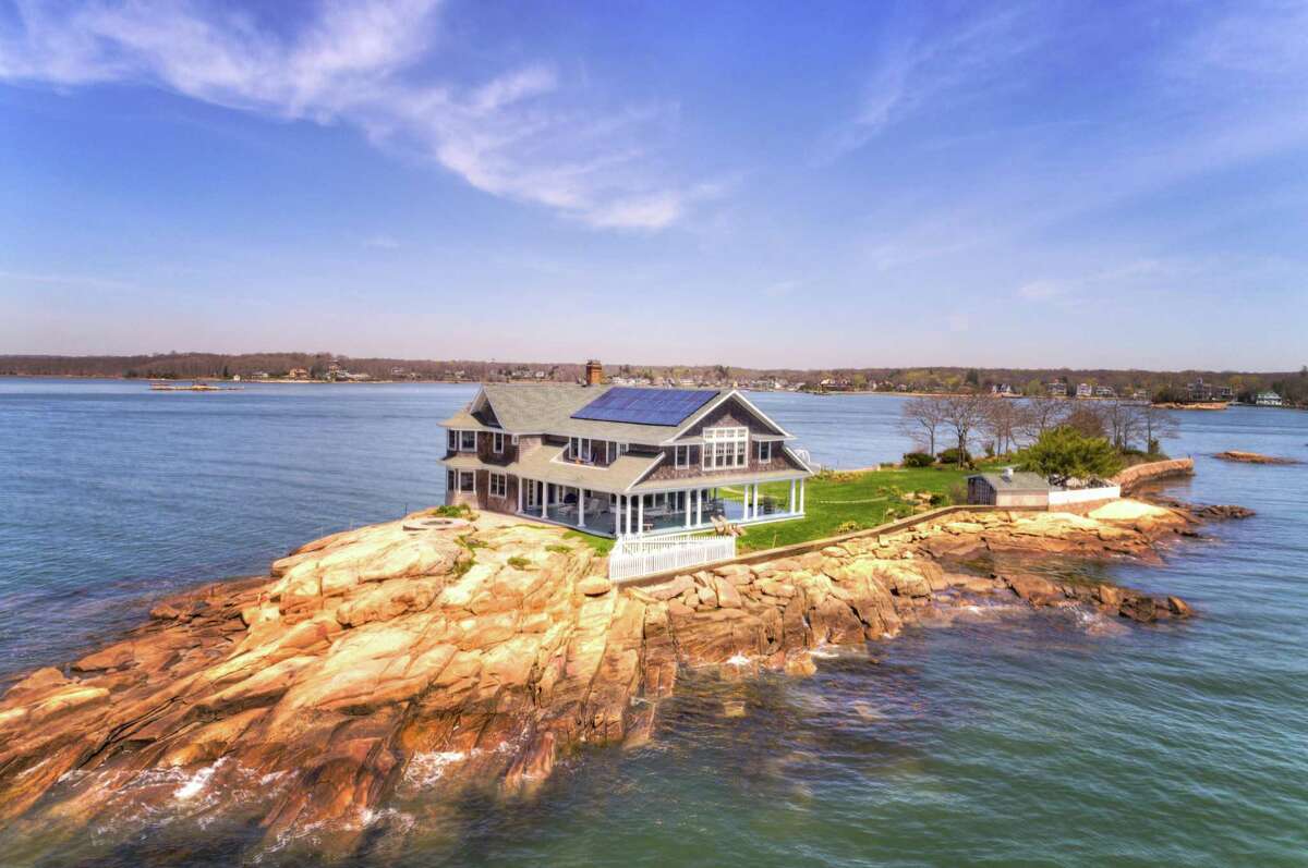 Potato Island, one of the Thimble Islands off the coast of Branford, CT, just sold for $4.2 million on Sept. 8, 2020, according to Page Taft-Christie's International Real Estate's Madison office. It was the highest value sale of 2020 in Branford and the second highest in New Haven County. The property includes a 3,781-square-foot house with four bedrooms, four bathrooms, a heated gunite pool, a custom granite Jacuzzi, boat facilities and a deep water dock, a wrap-around porch and 360-degree water views.