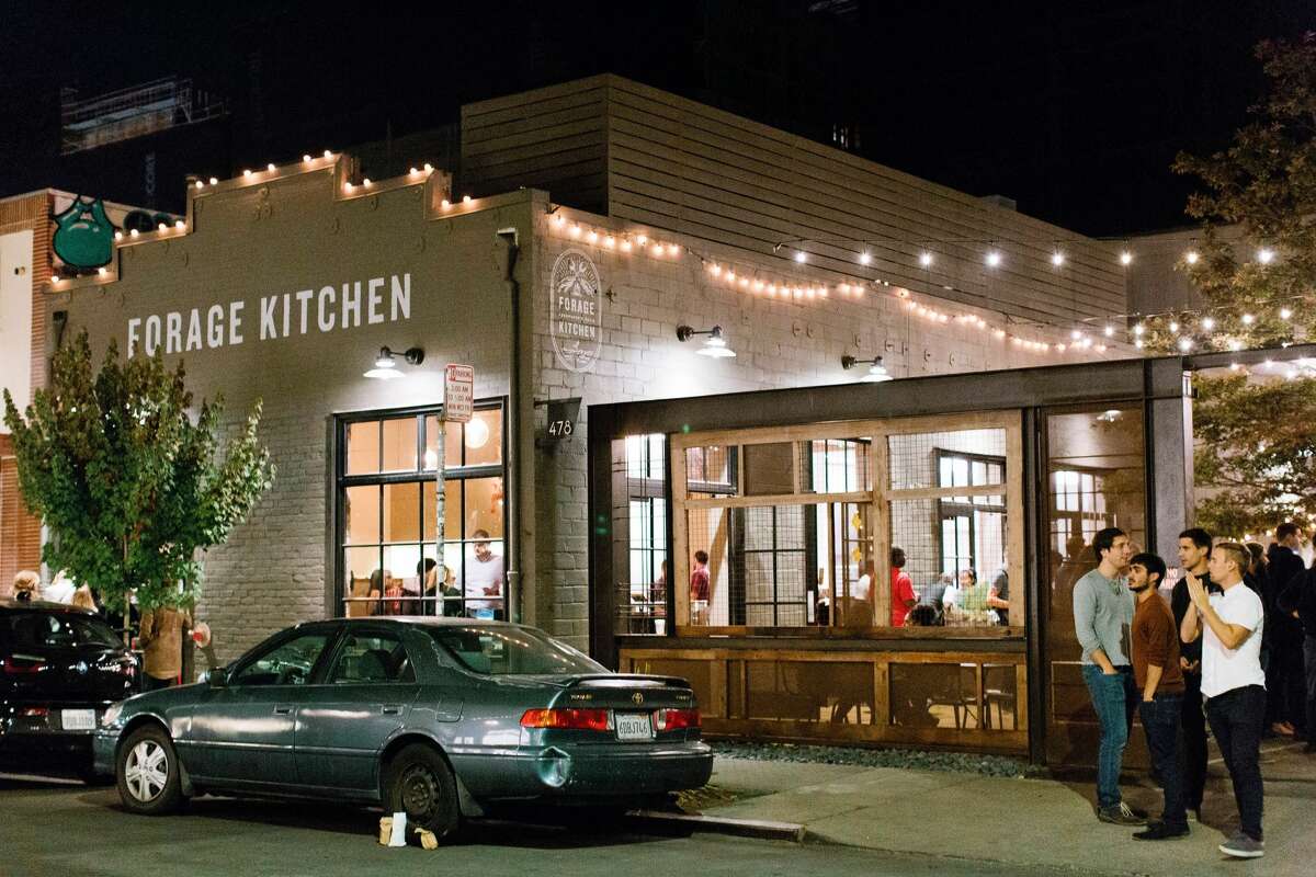 FILE-- First Friday at Forage Kitchen in Oakland on Oct. 5, 2018. Hofkutche opens at Forage Kitchen in Oakland on Sept. 19, 2020. The new beer garden is in partnership with Suppenkuche in San Francisco.