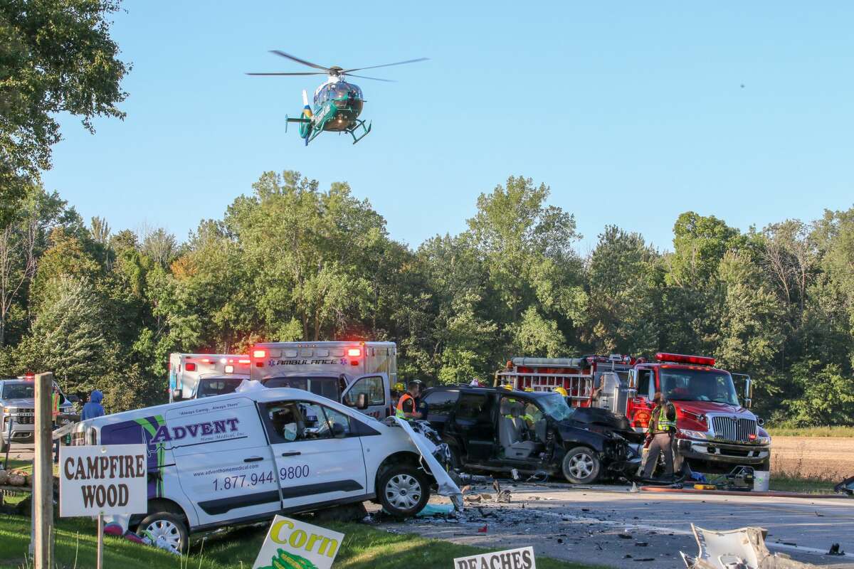 Headon collision sends two to the hospital