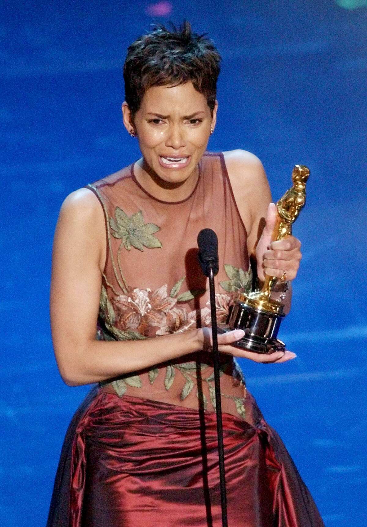 Halle Berry accepts her Oscar for best actress for her role in Monster’s Ball in 2002. She is the last African American woman to win the award, reflecting the need for new standards.