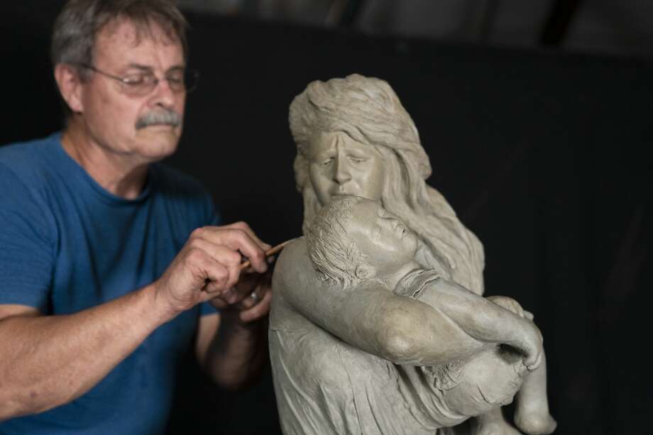 Galveston artist Doug McLean's sculpture "Hope" is slated to be unveiled in Galveston's new city park in mid-December. The haunting image originally comes from of a plaster study called “Victims of Galveston Flood” created in 1904 by Pompeo Coppini, an Italian born sculptor. Photo: Doug McLean