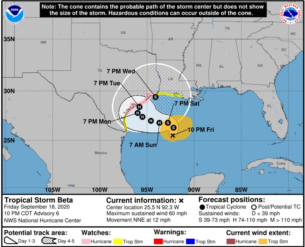 Hurricane watches go up as Tropical Storm Beta threatens Texas coast