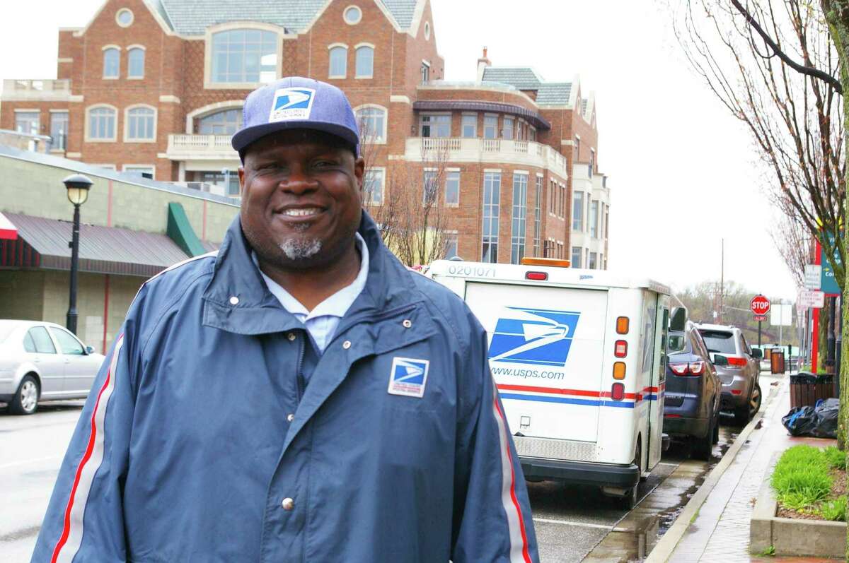 Charles Thomas has served with the U.S. Postal Service for 28 years. He mentioned the kindness of the people of Midland, especially during the pandemic, who have shared thank you notes and protective gear with him and his co-workers. (Photo by Niky House)