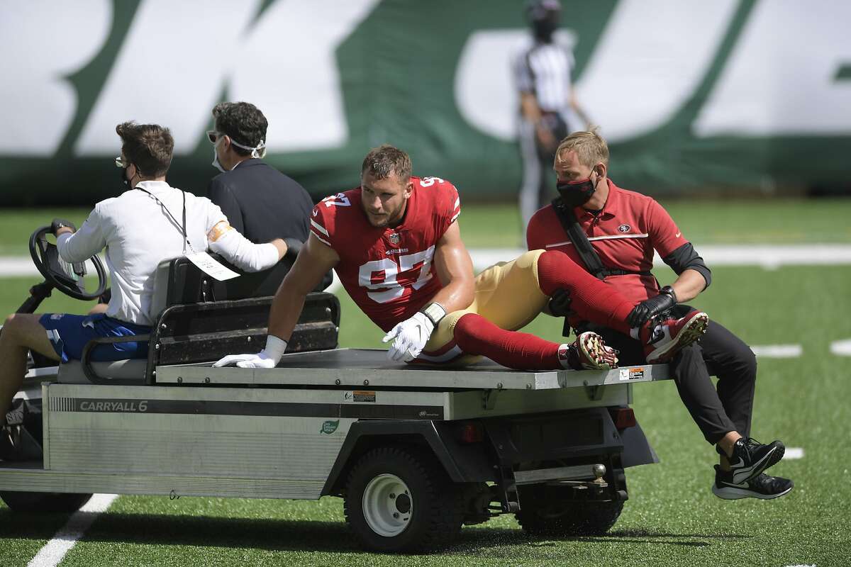 Nick Bosa carted off field with knee injury