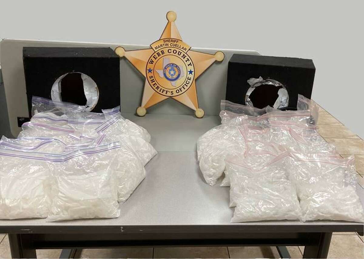 The Webb County Sheriff’s Office said they seized these 63.05 pounds of meth following a traffic stop on Friday along mile marker 8 of Interstate 35. A man was arrested in connection with the case.
