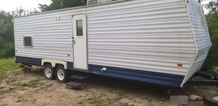U.S. Border Patrol agents said they found 11 people locked inside this travel trailer in Zapata County. Authorities said all were determined to be immigrants who had crossed the border illegally. Photo: Courtesy Photo /U.S. Border Patrol