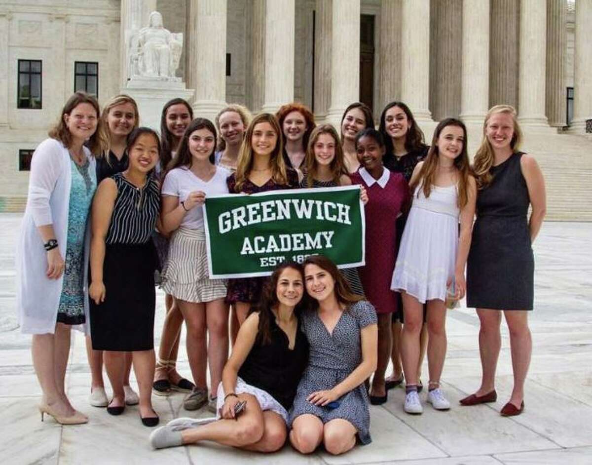 In May 2018, teacher Connie Blunden led Greenwich Academy's inaugural Institute of Public Purpose trip to Washington, D.C. This group, pictured outside the U.S. Supreme Court, had the honor of meeting Justice Ruth Bader Ginsburg.