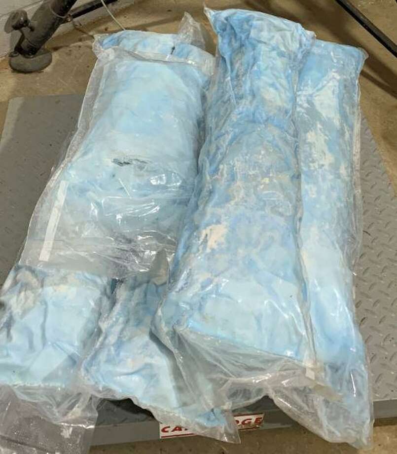 U.S. Border Patrol agents seized about 40 pounds of marijuana from a commercial bus at the Interstate 35 checkpoint. Authorities said the contraband was valued at about $32,208. Photo: Courtesy Photo /U.S. Border Patrol