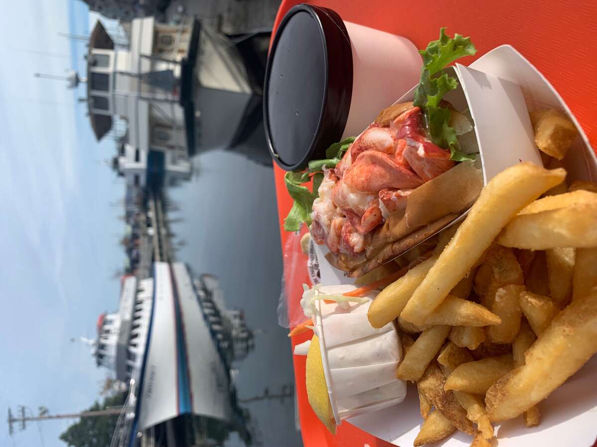 A hot buttered lobster roll and lobster chowder from the Portland Lobster Co. in Maine.