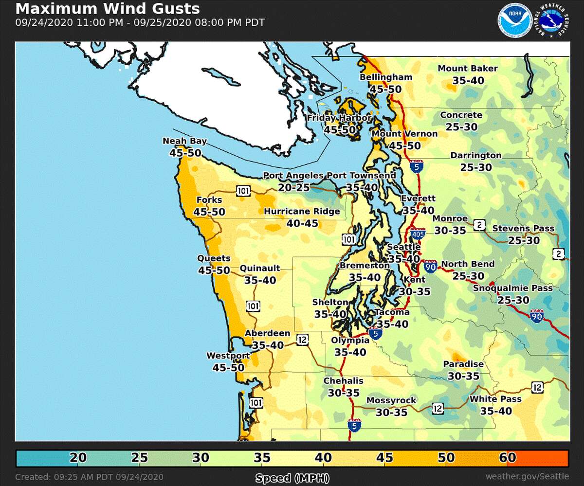 Seattle could see 40 mph winds on Friday as storm system rolls through