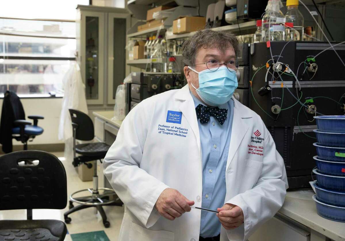 Peter Hotez, co-director of Texas Children's Hospitals Center for Vaccine Development, talks about developing vaccine for COVID-19 Thursday, June 18, 2020, in Houston. The lab has been working to develop vaccine for COVID-19 with yeast.