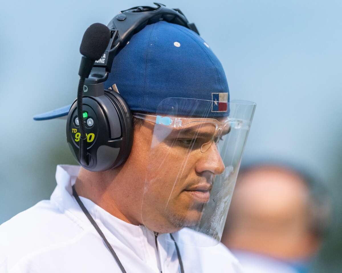 West Brook coach William Peevey. The Beaumont United Timberwolves and the West Brook Bruins squared off in the Alumni Bowl Scrimmage at BISD Memorial Stadium on Thursday night. Photo made on September 24, 2020. Fran Ruchalski/The Enterprise