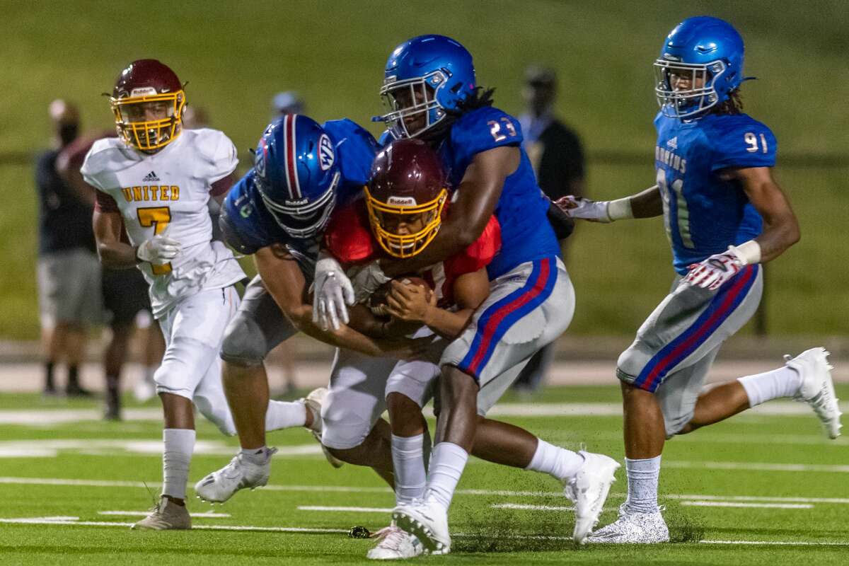 The Beaumont United Timberwolves and the West Brook Bruins squared off in the Alumni Bowl Scrimmage at BISD Memorial Stadium on Thursday night. Photo made on September 24, 2020. Fran Ruchalski/The Enterprise
