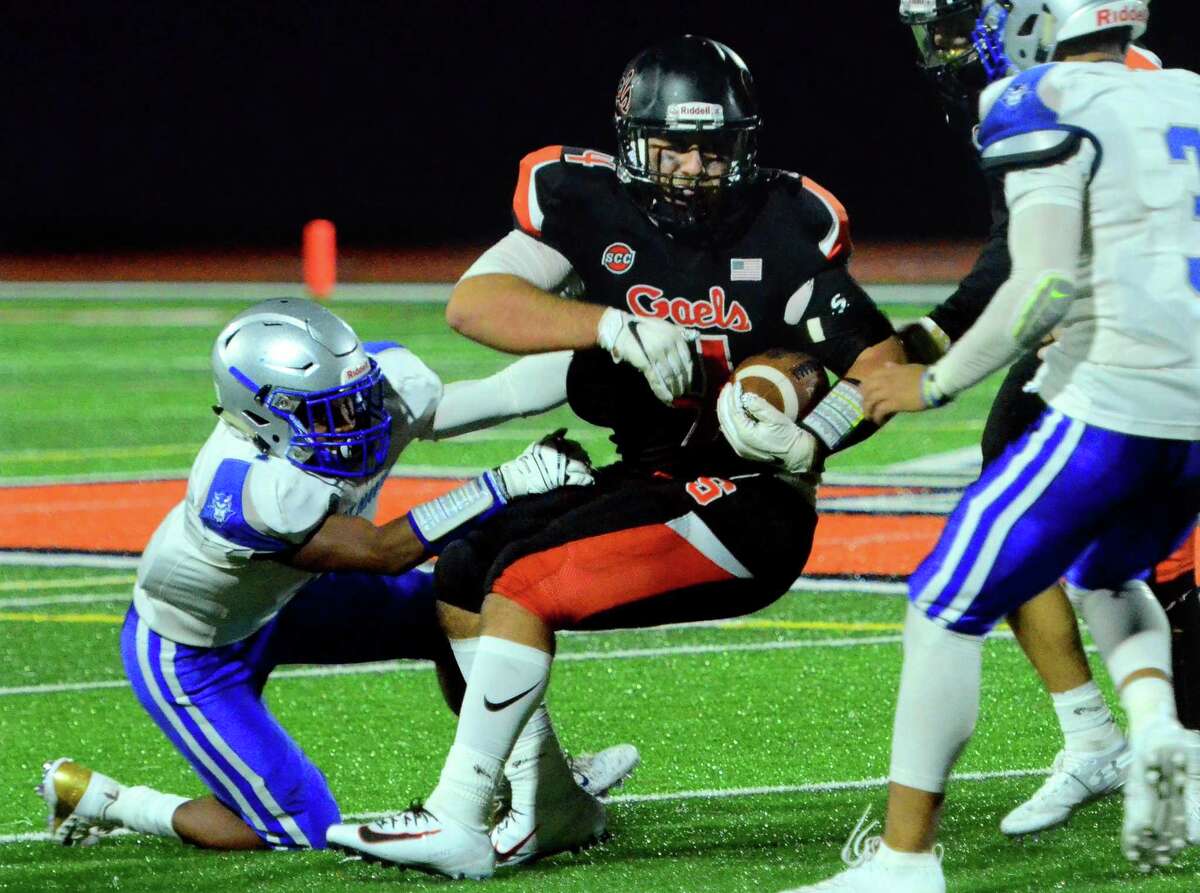 High school football action between Shelton and West Haven in Shelton, Conn., on Friday Sept. 13, 2019.