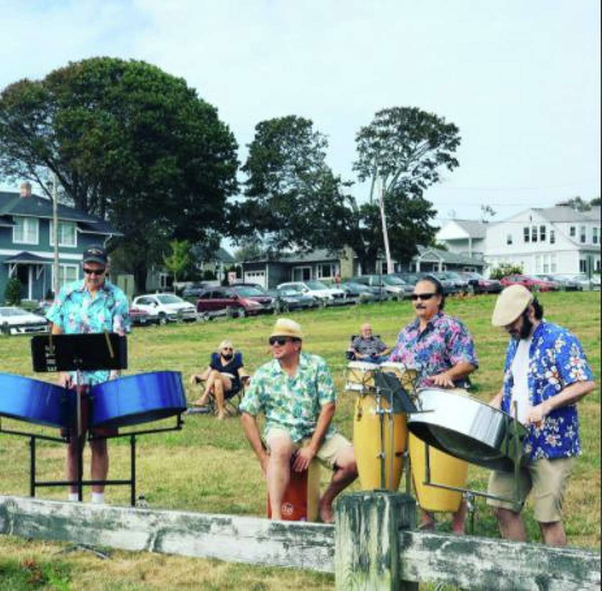 Performers playing in Woodmont for the Milford Arts Council.