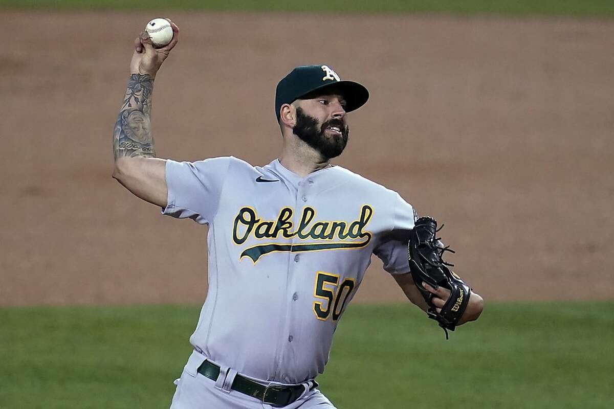 Mike Fiers went 6-3 with a 4.58 ERA for the A’s last season. He is 26-9 with Oakland and is 75-62 in his major-league career.