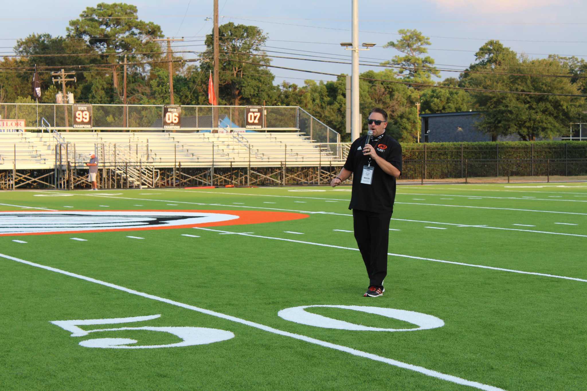 St. Pius X High School dedicates new turf football field