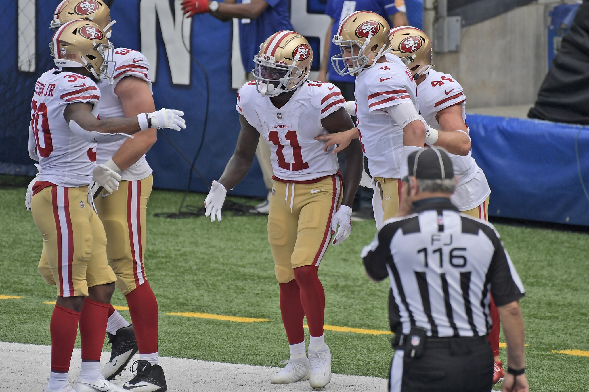 WATCH 49ers top pick Brandon Aiyuk scores unusual first NFL touchdown