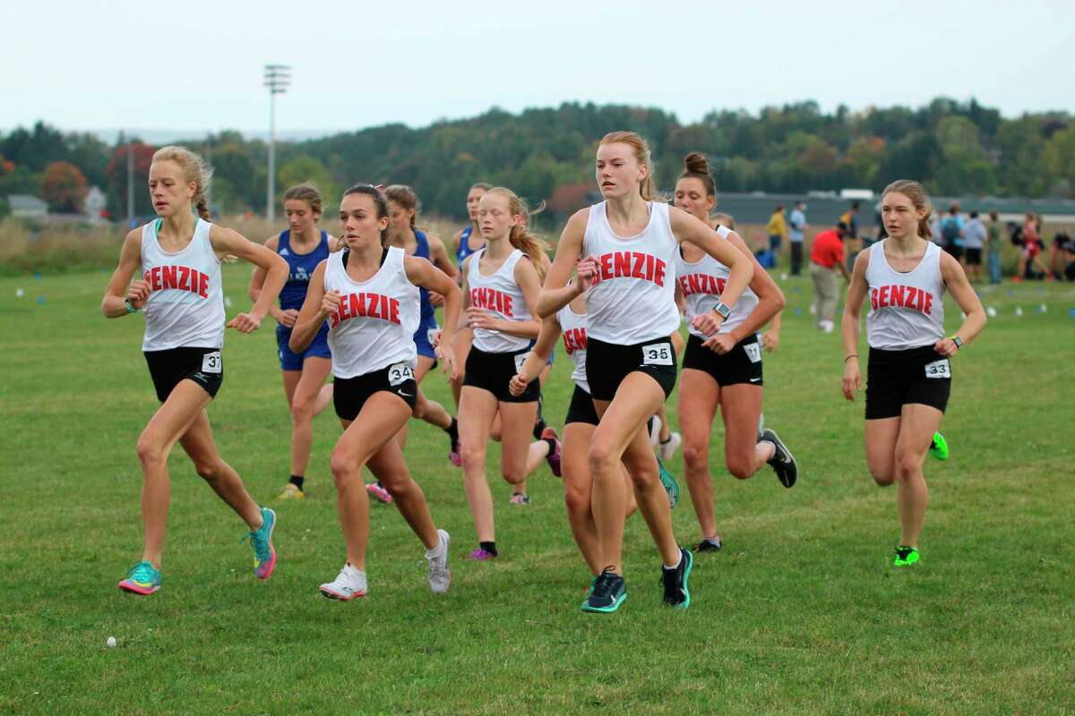The Benzie Central girls cross country team gets off and running at the Petoskey Invitational on Sept. 26. (Submitted photo/Gary Pallin)