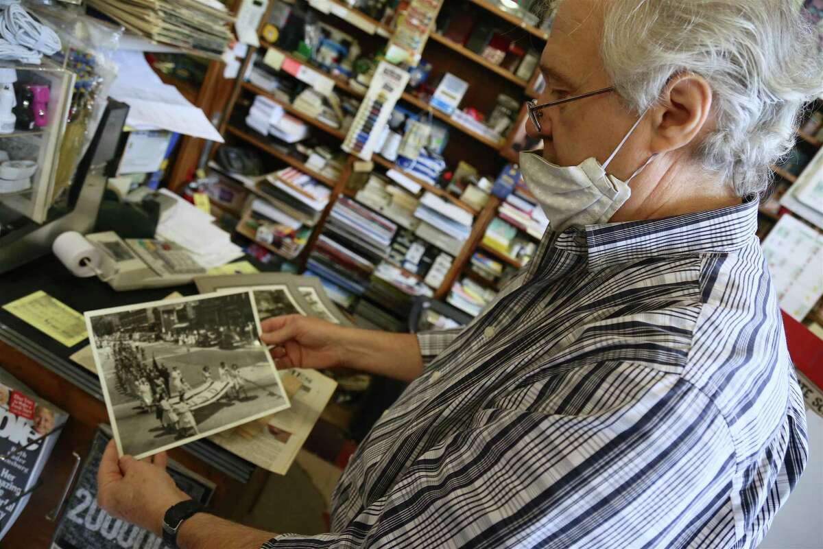 Owner Bill Frate shares a photo of Tokeneke Road outside his store in the 1940s. And amidst the products of 2020—lottery tickets and the current periodicals among them—there remains a panoply of seemingly antiquated merchandise—everything from vintage computer paper to packs of rarely seen hard-copy birthday party invitations. Every holiday also brings out old-fashioned, and in some cases out-of-print and unreplicable seasonal decor. Best of all, the myriad items remain housed in a range of timeless displays, including a classic Life Saver shelf, and the many of the original wooden shelves and cabinets.