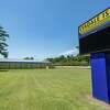 The Evadale ISD sign stands outside the high school campus. The Evadale Independent School District closed all campuses Tuesday due to a student testing postive for the coronavirus. Photo made on August 18, 2020. Fran Ruchalski/The Enterprise