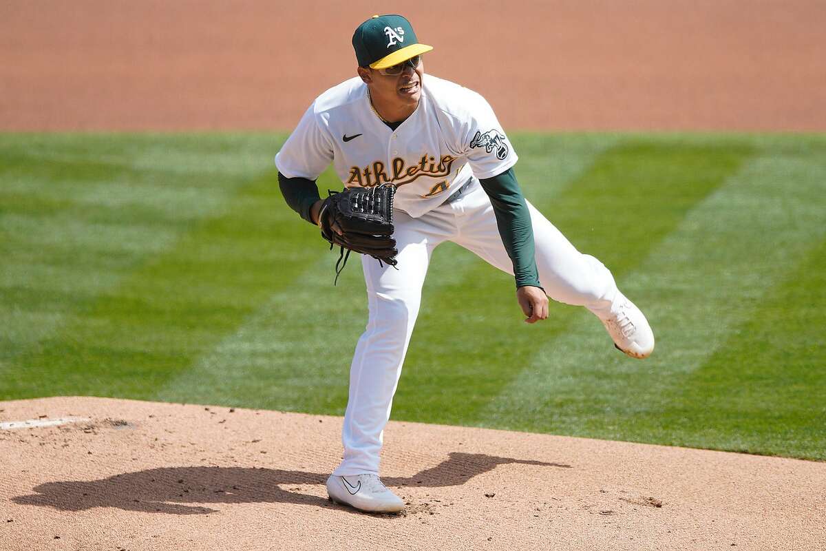 A’s starter Jesús Luzardo made nine starts this season, going 3-2 with a 4.12 ERA. He struck out a batter per inning.