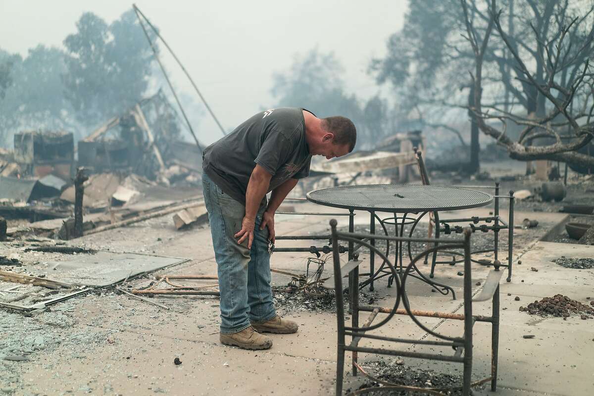Kevin Sanford is wondering why they were given very little notice to evacuate on Monday, Sept. 28, 2020 in Santa Rosa, Calif. He, his wife and daughter, lost his entire home and garage.
