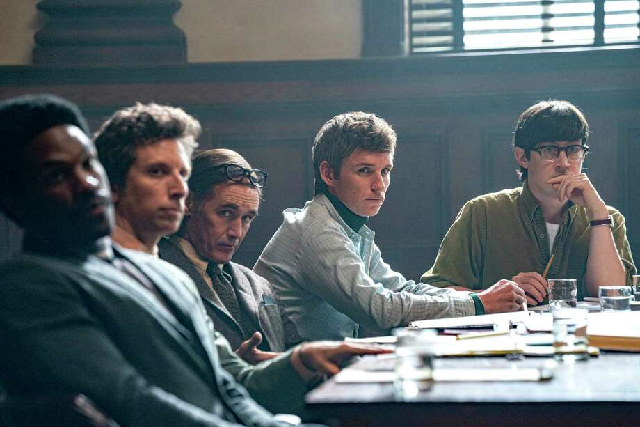 Yahya Abdul-Mateen II, Ben Shenkman, Mark Rylance, Eddie Redmayne and Alex Sharp star in "The Trial of the Chicago 7," a film based on the unrest that took place at the Democratic National Convention in Chicago in 1968. Photo: Nico Tavernise/Netflix / © 2020 Netflix, Inc.