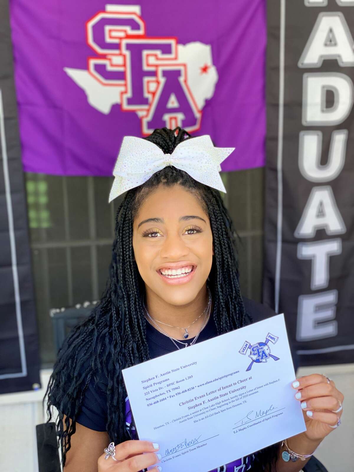 A Black cheerleader at Stephen F. Austin State University says she was awakened by police storming her dorm room on with guns drawn after a group of students made a false report that she had scissors and was threatening to stab people, according to the student's attorney, Randall Kallinen.