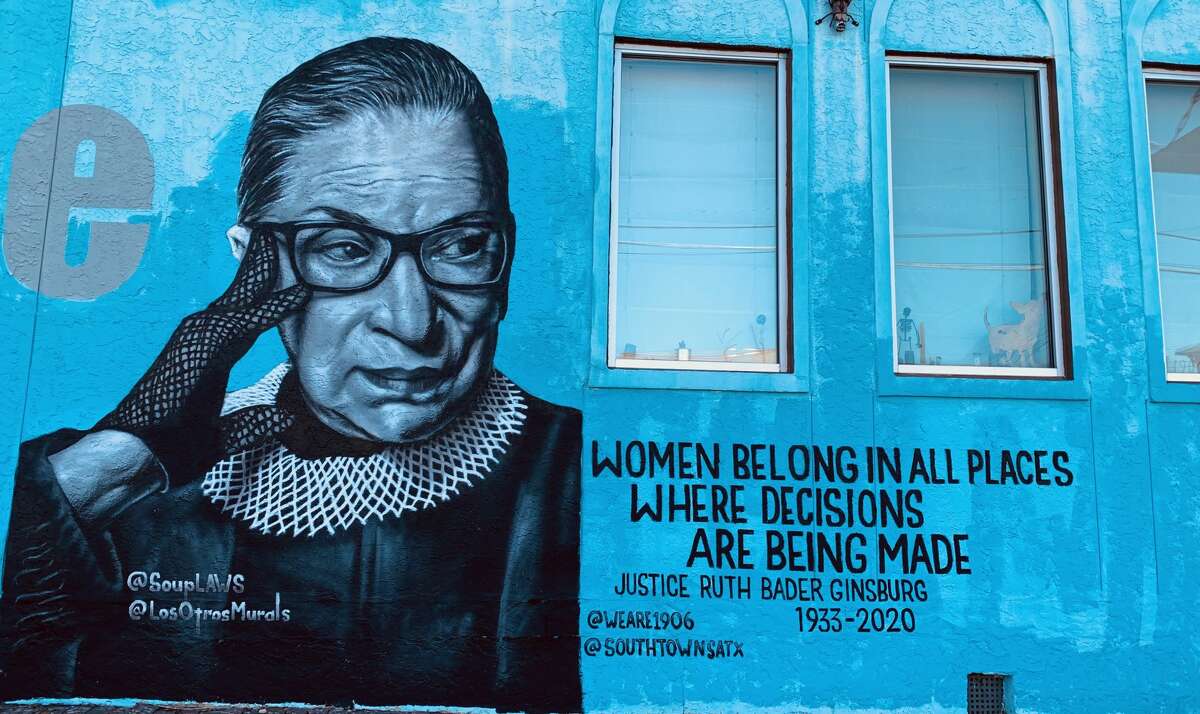 The mural also includes a Ginsburg quote.  "Women belong in all places where decisions are being made," the wall reads.  The art studio said it tapped 14-year-old Mara Flores to decide which quote would accompany the portrait. Flores had been following RBG since she was 12. The gallery shared online that the teen "didn't blink an eye" when she made her suggestion. 