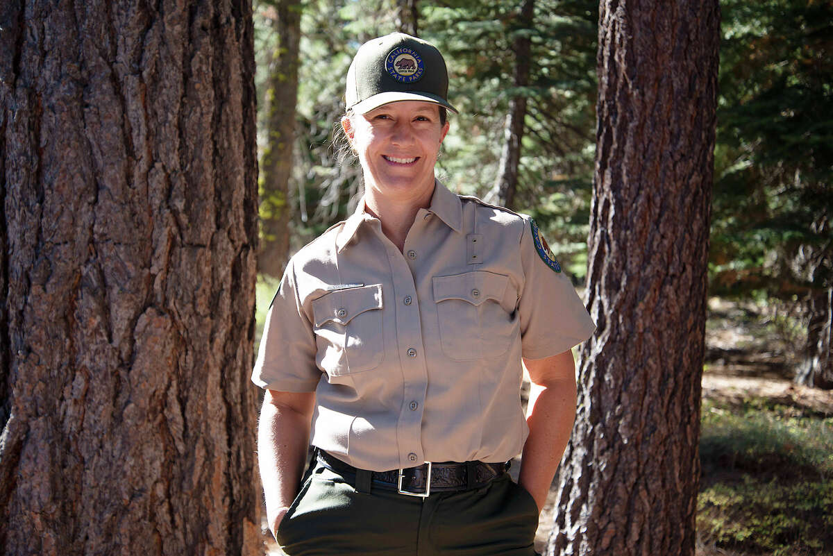 Courtney Rowe is a Senior Environmental Scientist in the California State Parks system. Rowe surveyed the grounds of Ed Z'berg Sugar Pine Point State Park on Sept. 24, 2020.