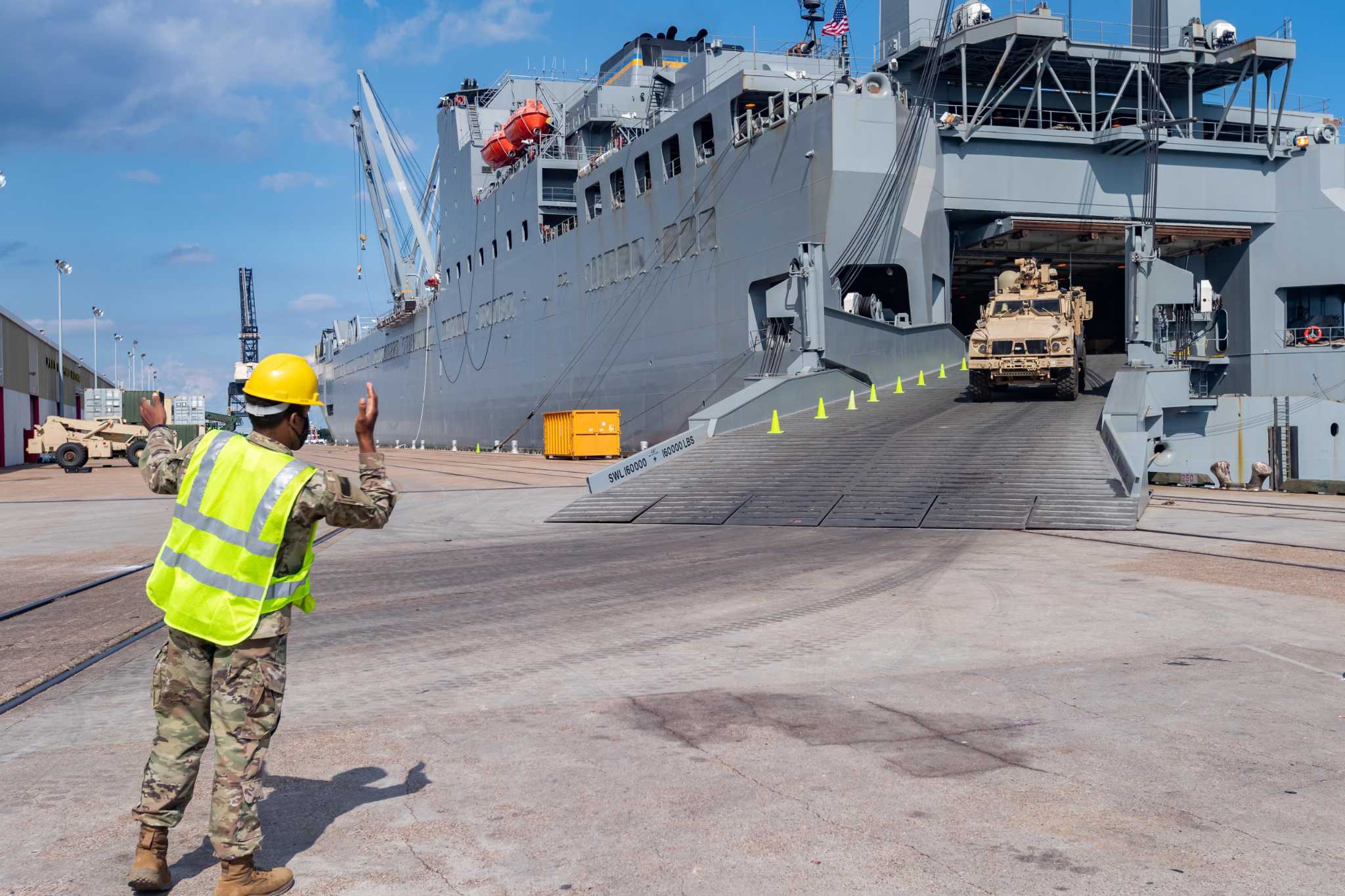 Photos: Army Moves Equipment Through Port Of Port Arthur