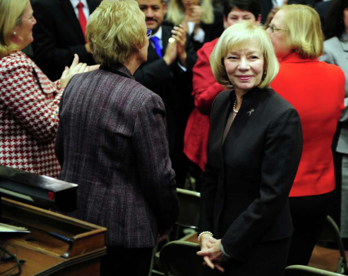Newtown Superintendent of Schools Janet Robinson at the opening day of the State Legislature in Hartford, Conn. Wednesday, Jan. 9, 2013. Robinson has won praise for her leadership of the school district in the trying days after the Sandy Hook school massacre, but she now is in danger of losing her job. Her stormy relationship with the board chairman, which had been soothed over during the weeks after the shooting, has been reignited.