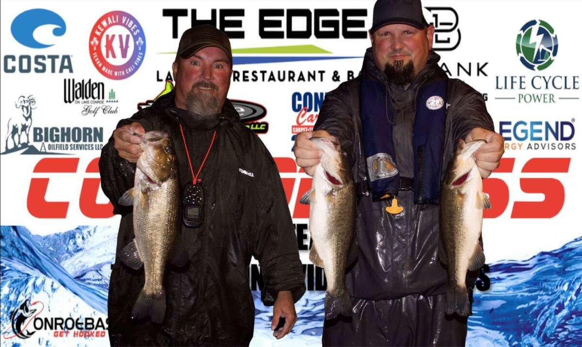 Steve Lee and Aaron Schulte came in second place in the CONROEBASS Tuesday Night tournament with a stringer weight of 10.14 pounds.