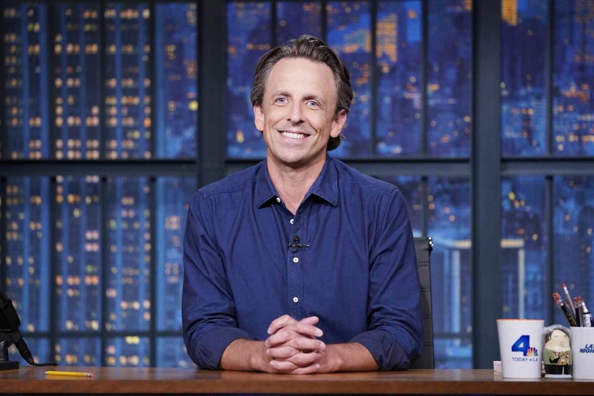 LATE NIGHT WITH SETH MEYERS -- Episode 1045A -- Pictured: Host Seth Meyers during the monologue on September 29, 2020 -- (Photo by: Lloyd Bishop/NBC/NBCU Photo Bank via Getty Images)