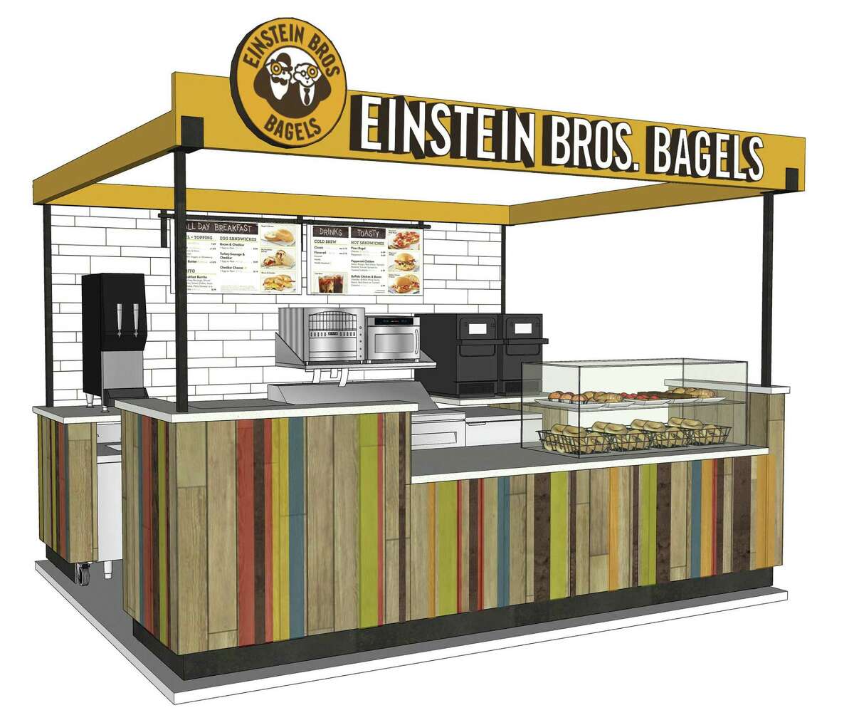 Einstein Bros. Bagels is setting up shop inside convenience stores for the first time. The company signed a five-store development deal with King Fuel in Houston.