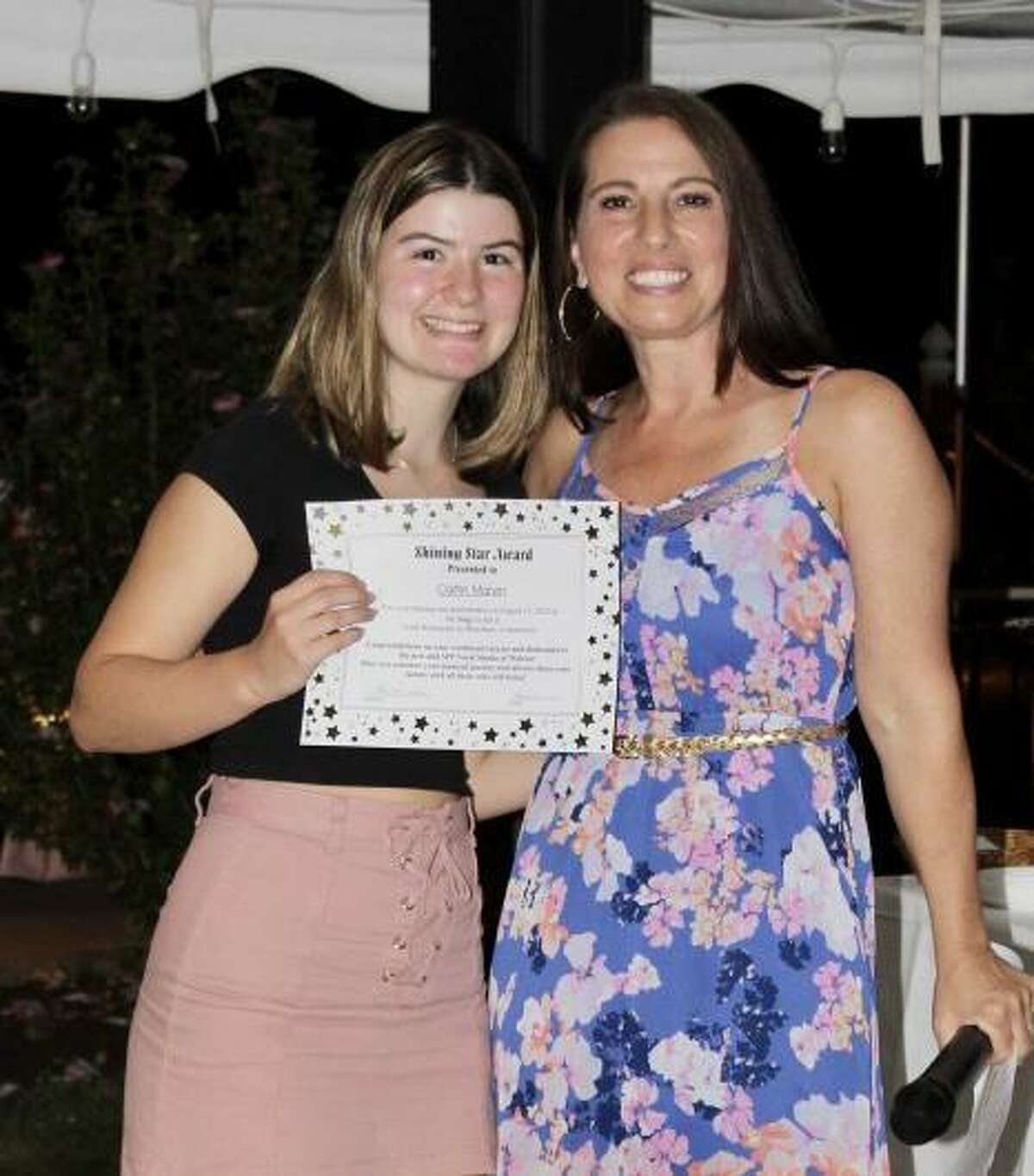 The 1st annual Maestro John M. Cosentino Award and scholarship was presented to Caitlin Marvin of Prospect by Stacy Perrone-Petta, owner and artistic director of SPP Vocal Studio in Wolcott.