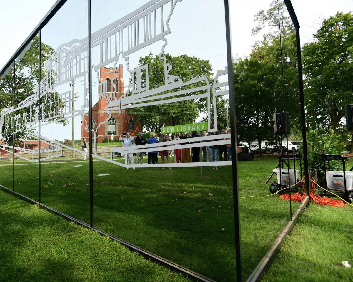 The New Canaan Library unveils a small building, a mirrored cube, to promote their planned expansion, on Tuesday, September 15, 2020, in New Canaan, Connecticut. This letter writer gives an opinion about what he feels an attribute of the structure for the town attraction’s planned project is to an animal.